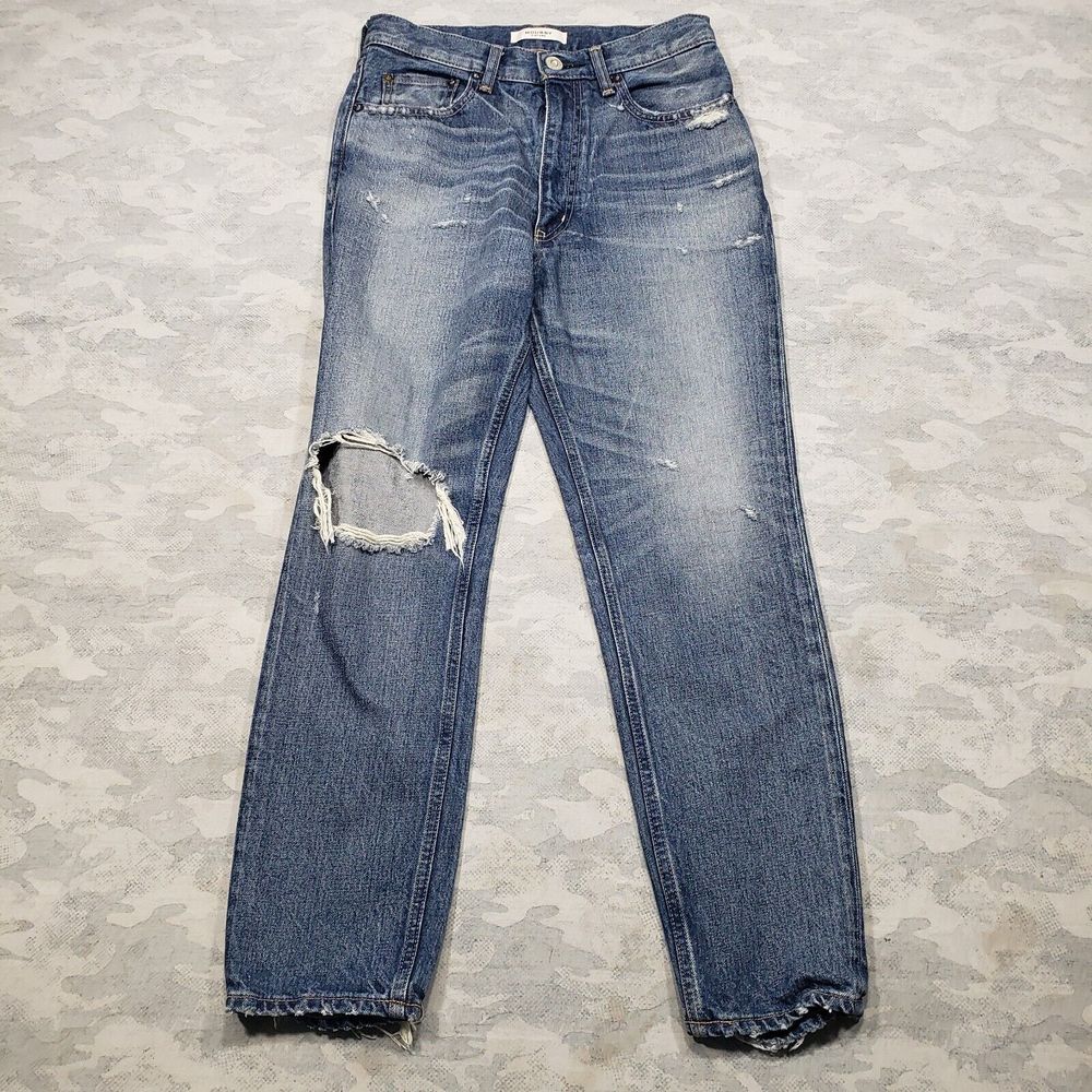 Moussy Vintage Jeans Womens 26 Blue High Rise Distressed Japan Denim‎